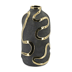 Ваза с золотыми акцентными полосами на черном матовом фоне Accent Tape варинант исполнения - 3 | Loft Concept в Воронеже