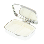 Таблетница карманная прямоугольная с 2-мя отделениями с зеркалом и накладкой из натурального камня Жадеит Silver Stone Pillboxes варинант исполнения - 3 | Loft Concept в Воронеже