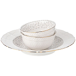 Обеденный сервиз белого цвета из фарфора на 6 персон 23 предмета Floral Charm варинант исполнения - 6 | Loft Concept в Воронеже