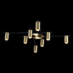 Потолочный светильник с 8-ю цилиндрическими плафонами цвета латунь TRIBES CHANDELIER варинант исполнения - 1 | Loft Concept в Воронеже