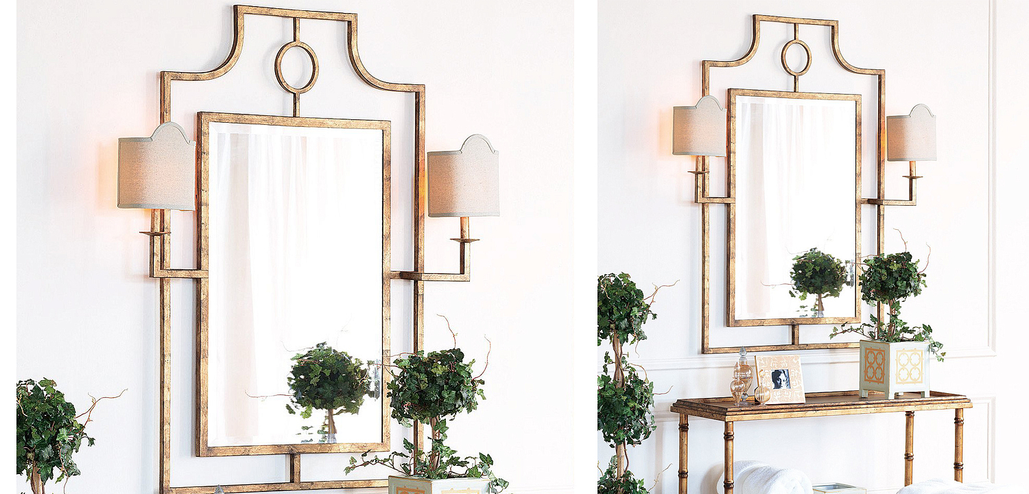 Зеркало с бра Mirror with Sconces Dairile Gold Зеркало с бра Mirror with Sconces Dairile Gold - Loft-Concept в Воронеже