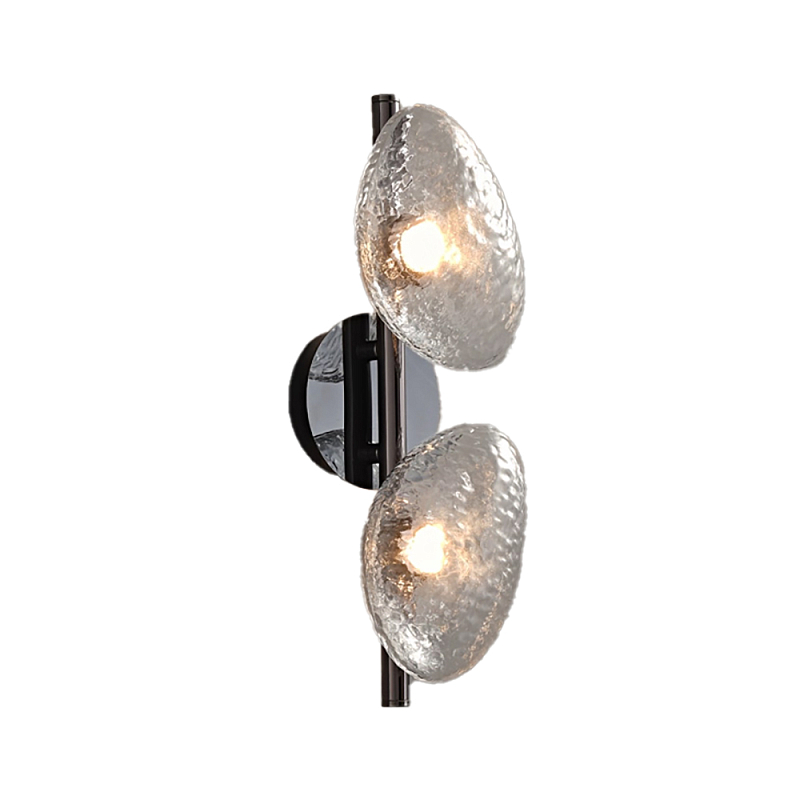 Бра LINDIS FROST LONG WALL 2 лампы Прозрачное стекло Прозрачный (Transparent) Черный в Воронеже | Loft Concept 