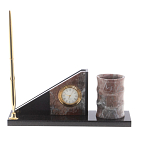 Настольный письменный набор из яшмы с часами Manager Organizer варинант исполнения - 1 | Loft Concept в Воронеже