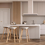 Барный стул на ножках из натурального дерева Boras White варинант исполнения - 8 | Loft Concept в Воронеже