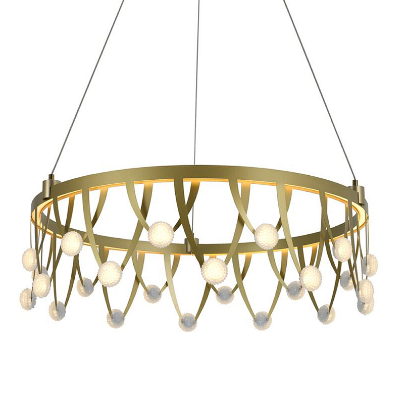 Люстра подвесная светодиодная Shaped Lines of Light матовое золото в Воронеже | Loft Concept 