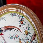 Стул из массива бука бежевый с изображением птиц и цветов Beige Green Chinoiserie Peach Garden Chair варинант исполнения - 3 | Loft Concept в Воронеже