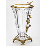 Ваза из прозрачного стекла с бронзовой вставкой в виде цветущей ветви Eden Garden porcelain and bronze варинант исполнения - 2 | Loft Concept в Воронеже