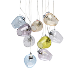 Люстра каскадная с 9-ю разноцветными стеклянными плафонами Kaleido варинант исполнения - 1 | Loft Concept в Воронеже