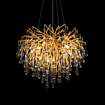 Люстра подвесная с прозрачными стеклянными подвесками в форме капель Диаметр 60 см Droplet Chandelier варинант исполнения - 9 | Loft Concept в Воронеже