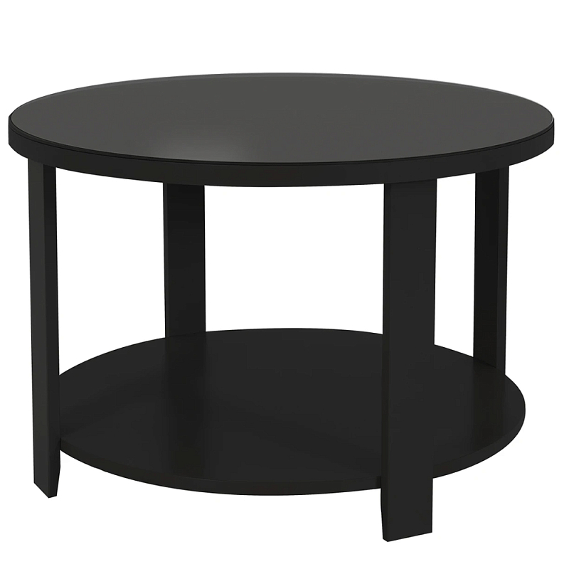 Круглый журнальный стол Jazz Black Черный Прозрачное Стекло в Воронеже | Loft Concept 
