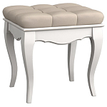 Пуф из массива бука с бежевой обивкой из велюра White Provence варинант исполнения - 1 | Loft Concept в Воронеже