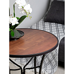 Столик приставной с круглой столешницей на металлическом черном основании Scenical Table варинант исполнения - 3 | Loft Concept в Воронеже