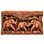 Панно из дерева слоны Panel With Animals варинант исполнения - 1 | Loft Concept в Воронеже