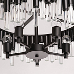 Люстра круглая из матового черного металла с подвесками из прозрачных стеклянных трубок Noir Tubes варинант исполнения - 10 | Loft Concept в Воронеже