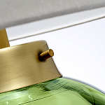 Настольная лампа с шарообразным прозрачным основанием из цветного переработанного стекла и белым цилиндрическим абажуром Elstead Lighting варинант исполнения - 2 | Loft Concept в Воронеже