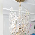 Подвесной светильник декорированный цветами из стекла Lightness of Flowers варинант исполнения - 6 | Loft Concept в Воронеже