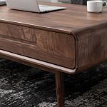 Кофейный стол из массива дерева с выдвижными ящиками Coffee Walnut Table варинант исполнения - 6 | Loft Concept в Воронеже