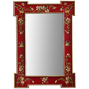 Зеркало в стиле Шинуазри ручная роспись Shao Chinoiserie Mirror Red