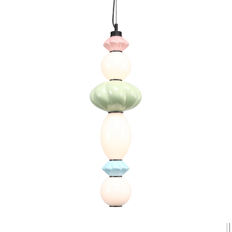 Подвесной светильник фигурный с керамическими элементами 24W LED Fragrant Light Зеленый Голубой Розовый в Воронеже | Loft Concept 