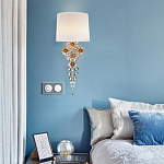 Бра с цветочным основанием и тканевым абажуром Tugella Flower Lamp варинант исполнения - 4 | Loft Concept в Воронеже