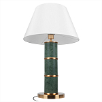 Настольная лампа на основании из зеленого мрамора с белым абажуром Noelia Green варинант исполнения - 3 | Loft Concept в Воронеже