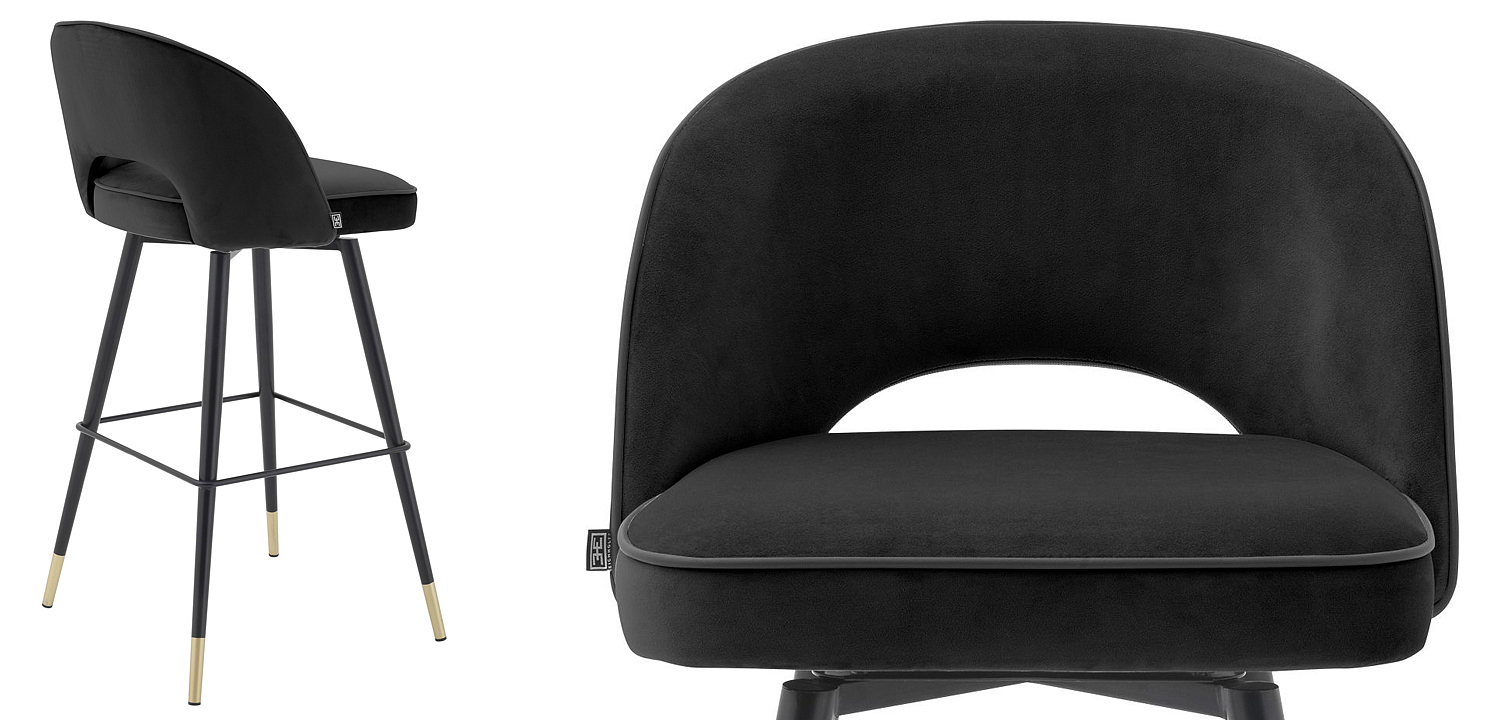 Комплект барных стульев Eichholtz Bar Stool Cliff set of 2 black Комплект барных стульев Eichholtz Bar Stool Cliff set of 2 black - Loft-Concept в Воронеже