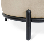 Банкетка круглая бежевый велюр на 4-х металлических ножках черного цвета SANJAY варинант исполнения - 2 | Loft Concept в Воронеже