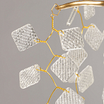 Люстра подвесная золотого цвета с декоративными ветвями и прозрачными рельефными подвесками FAIRYTREE Light варинант исполнения - 10 | Loft Concept в Воронеже