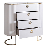 Комод белый овальный с мраморной столешницей Thoroughbass варинант исполнения - 2 | Loft Concept в Воронеже