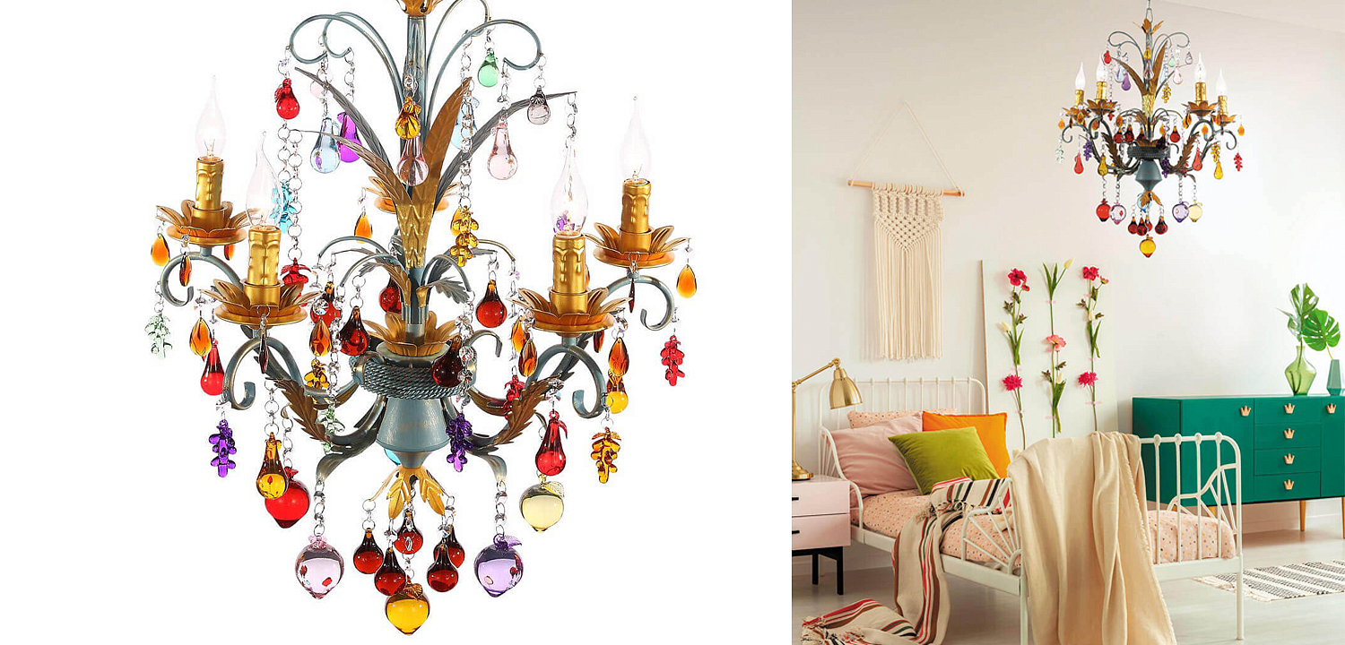 Люстра Colored Glass Pendant Chandelier 55 Люстра Colored Glass Pendant Chandelier 55 - Loft-Concept в Воронеже