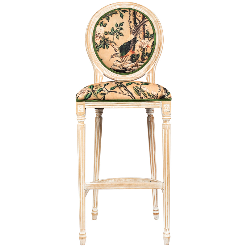 Барный стул Beige and Green Chinoiserie Bar Stool Бежевый Зеленый Барный стул Beige and Green Chinoiserie Bar Stool Бежевый Зеленый в Воронеже | Loft Concept