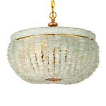 Подвесной светильник с каскадом из стеклянных декоративных элементов на золотом каркасе Shining Sea Glass варинант исполнения - 3 | Loft Concept в Воронеже