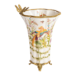 Ваза из фарфора с бронзовой стрекозой  Paradise Dragonfly варинант исполнения - 1 | Loft Concept в Воронеже