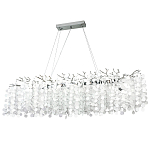 Линейная люстра с круглыми хрустальными подвесками Fairytree Chrome Crystal Branches Linear Chandelier варинант исполнения - 1 | Loft Concept в Воронеже