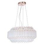 Люстра подвесная многослойная с прозрачными хрустальными трубками и золотистым каркасом Hexagon Tube Light варинант исполнения - 1 | Loft Concept в Воронеже