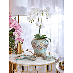 Блюдо из голубого фарфора с бронзовой ручкой в виде ветки Blue Garden варинант исполнения - 4 | Loft Concept в Воронеже