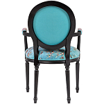 Полукресло из массива бука бирюзовое с изображением птиц и цветов Turquoise Chinoiserie Garden Chair варинант исполнения - 2 | Loft Concept в Воронеже