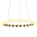 Люстра светодиодная кольцевая с круглыми плафонами белого цвета PEARLS Suspension 48 варинант исполнения - 3 | Loft Concept в Воронеже