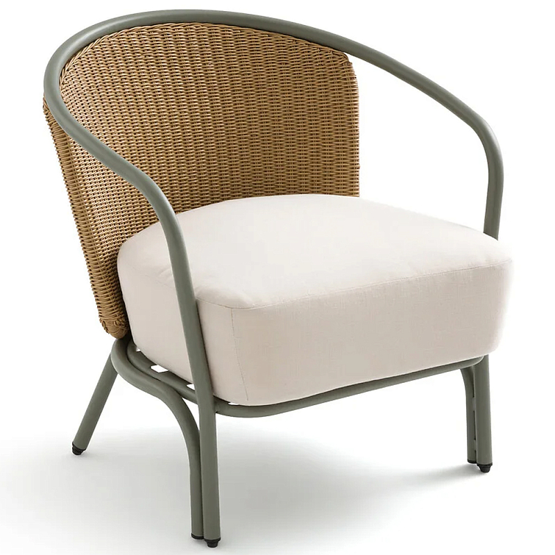 Садовое кресло с каркасом из стали Kenneth Chair Зеленый шалфей Коричневый Молочный Садовое кресло с каркасом из стали Kenneth Chair Зеленый шалфей Коричневый Молочный в Воронеже | Loft Concept