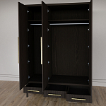 Большой Шкаф Primo Темный орех с 3 дверьми и 3 выдвижными ящиками варинант исполнения - 9 | Loft Concept в Воронеже