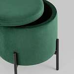 Зеленый пуф на черных ножках SANJAY варинант исполнения - 3 | Loft Concept в Воронеже
