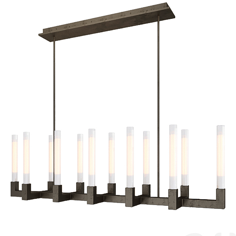 Люстра CANELLE Linear Chandelier 12 Modern Black Черный матовый в Воронеже | Loft Concept 