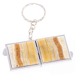 Зеркало брелок складное двухстороннее из натурального камня Оникс Silver Stone Mirrors варинант исполнения - 5 | Loft Concept в Воронеже