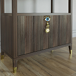 Стеллаж со стеклянными полками Elsa Dreams Walnut варинант исполнения - 1 | Loft Concept в Воронеже