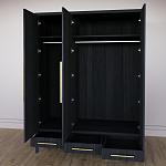 Большой Шкаф Primo Черный дуб с 3 дверьми и 3 выдвижными ящиками варинант исполнения - 8 | Loft Concept в Воронеже