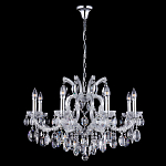 Люстра подвесная с 8-ю лампочками и прозрачными хрустальными подвесками на хромированном основании Crystal lamps варинант исполнения - 2 | Loft Concept в Воронеже