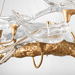 Люстра подвесная с прозрачными стеклянными птичками на ветвях Диаметр 100 см Serip Voa варинант исполнения - 10 | Loft Concept в Воронеже