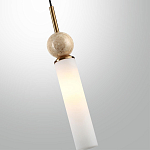 Подвесной светильник с цилиндрическим матовым плафоном и декоративным шаром из камня Orb Essence варинант исполнения - 13 | Loft Concept в Воронеже