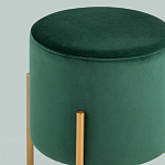 Зеленый пуф на золотистых ножках SANJAY варинант исполнения - 2 | Loft Concept в Воронеже