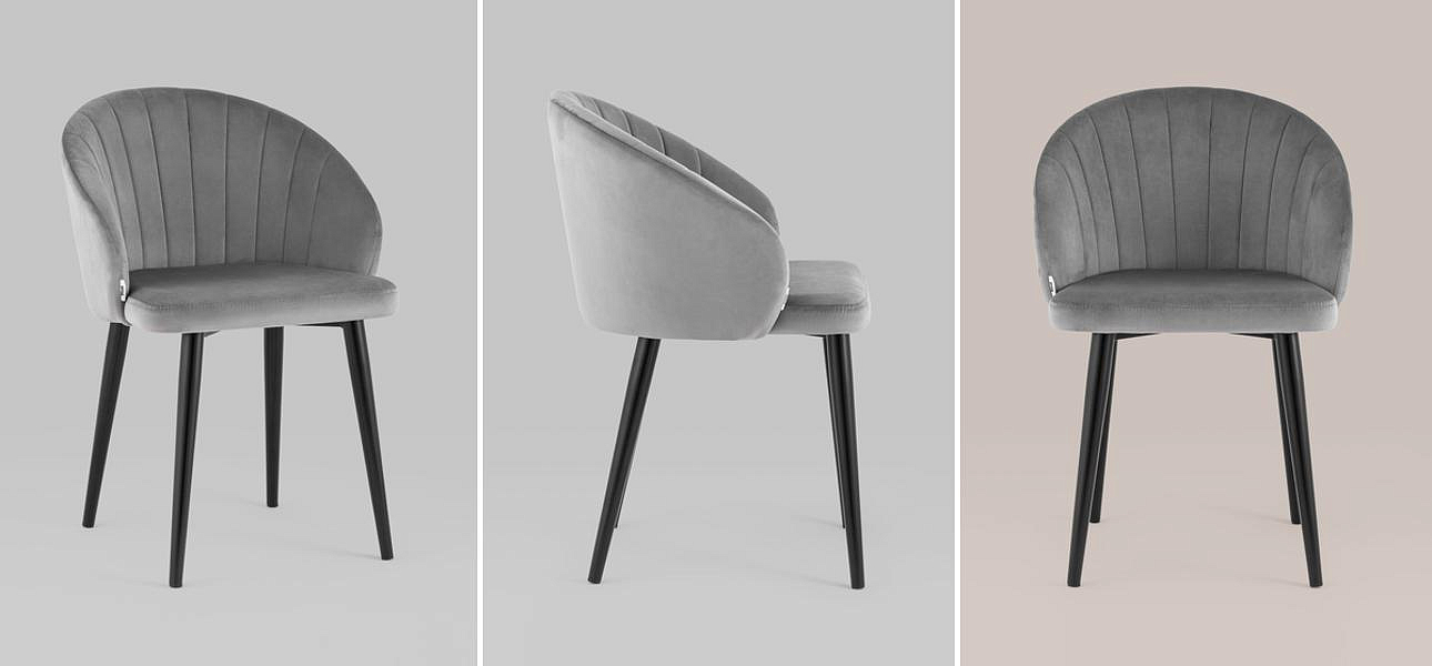 Стул Balsari Chair Светло-Серый Велюр Стул Balsari Chair Светло-Серый Велюр - Loft-Concept в Воронеже